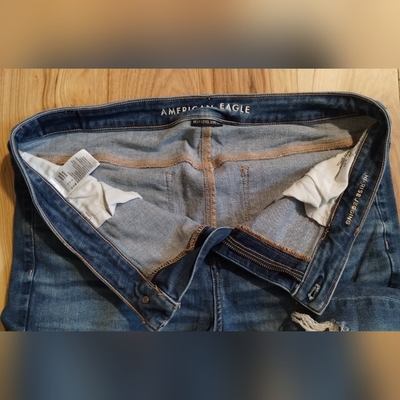 American Eagle next level stretch Hi Rise regular length distressed Jeggings - Picture 7 of 12